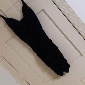 Black satin dress